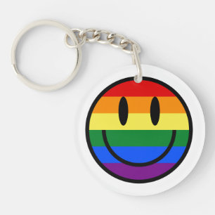 Regenbogen-Smiley Schlüsselanhänger