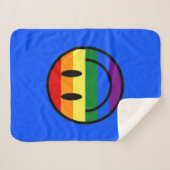 Regenbogen-Smiley Sherpadecke (Vorderseite (Horizontal))