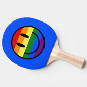 Regenbogen-Smiley Tischtennis Schläger (Seitenansicht)