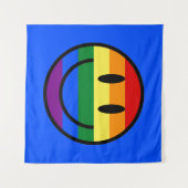 Regenbogen-Smiley Wandteppich (Vorderseite (Horizontal))