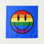 Regenbogen-Smiley Wandteppich (Vorderseite)