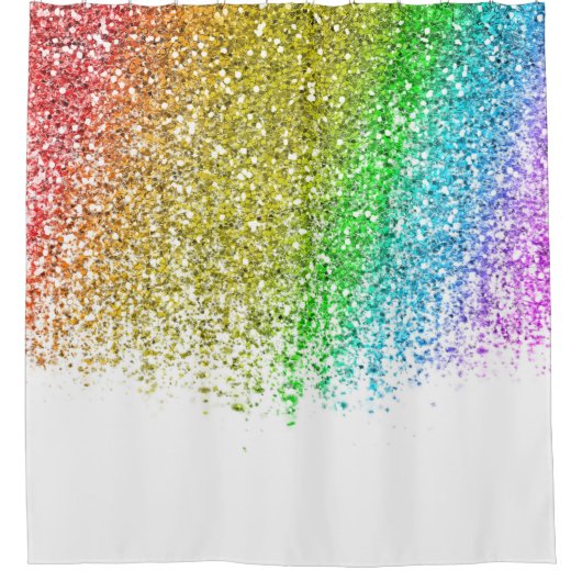 Regenbogen Snowcone Glitzer Duschvorhang (Vorderseite)
