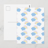 Regenbogen Sommer Wolken Pastell Kritzel Doodle Postkarte (Vorne/Hinten)