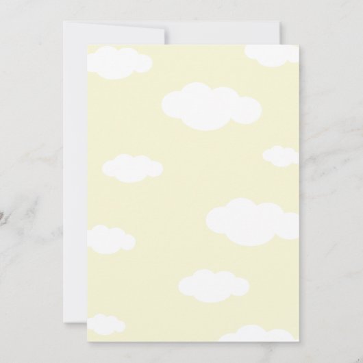 Regenbogen, Sonne und Wolken Kindergeburt Einladung (Rückseite)