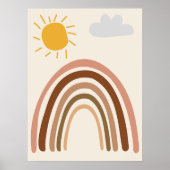Regenbogen-Sonne-Wolke, Kinderzeichnung, Boho-Abst Poster (Vorne)