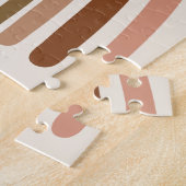 Regenbogen-Sonne-Wolke, Kinderzeichnung, Boho-Abst Puzzle (Seite)