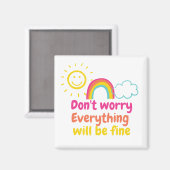Regenbogen, Sonne, Wolke Magnet (Vorderseite/Rückseite)