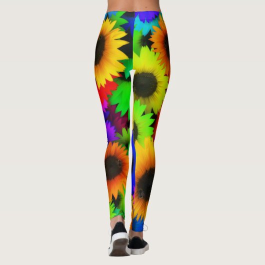 Regenbogen-Sonnenblume Leggings (Rückseite)