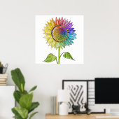 Regenbogen Sonnenblumen Kunst, Dichtung und Niedli Poster (Heimbüro)