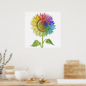 Regenbogen Sonnenblumen Kunst, Dichtung und Niedli Poster (Küche)