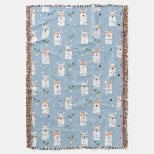 Regenbogen-Sonnenbrille-Lama-Muster Decke (Vorderseite Vertikal)