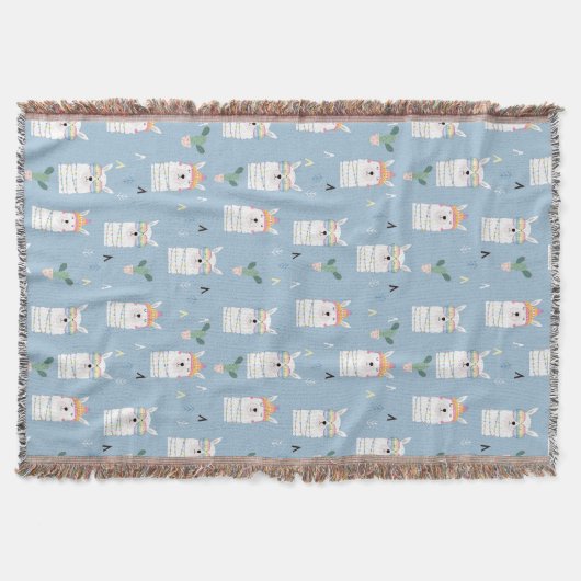 Regenbogen-Sonnenbrille-Lama-Muster Decke (Vorderseite)