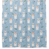 Regenbogen-Sonnenbrille-Lama-Muster Duschvorhang (Vorderseite)