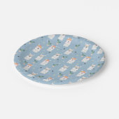 Regenbogen-Sonnenbrille-Lama-Muster Pappteller (Schrägansicht)