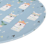 Regenbogen-Sonnenbrille-Lama-Muster Schneidebrett (Ecke)