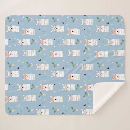 Regenbogen-Sonnenbrille-Lama-Muster Sherpadecke (Vorderseite (Horizontal))