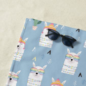 Regenbogen-Sonnenbrille-Lama-Muster Strandtuch (Beispiel)