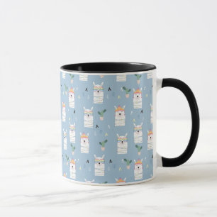 Regenbogen-Sonnenbrille-Lama-Muster Tasse