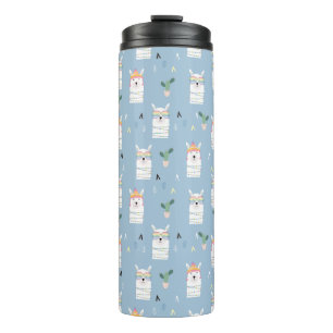 Regenbogen-Sonnenbrille-Lama-Muster Thermosbecher