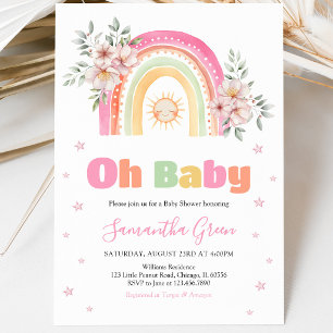 Regenbogen-Sonnenlicht-Baby-Party Einladung