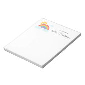 Regenbogen Sonnenschein Lehrer Notizblock (Rotiert)