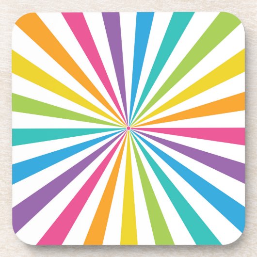 Regenbogen-Sonnenstrahl Getränkeuntersetzer (Vorderseite)