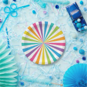 Regenbogen-Sonnenstrahl Pappteller (Party)