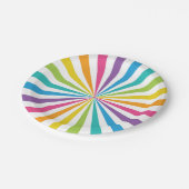 Regenbogen-Sonnenstrahl Pappteller (Schrägansicht)