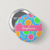 Regenbogen-Sorbett-Tupfen Button (Vorne & Hinten)