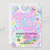 Regenbogen-Spa-Party-Glow-Makeup-Verwöhn-Geburtsta Einladung (Vorderseite)