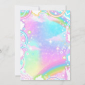 Regenbogen-Spa-Party-Glow-Makeup-Verwöhn-Geburtsta Einladung (Rückseite)