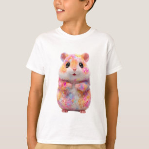 Regenbogen-Sparkle-Galaktische-Hamster-Kinder T-Shirt
