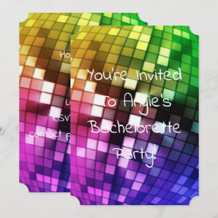 Regenbogen-Spiegelkugel-Junggesellenparty Einladung