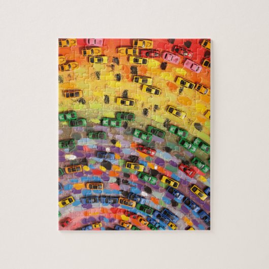 Regenbogen-Spielzeug-Autos Puzzle (Vertikal)