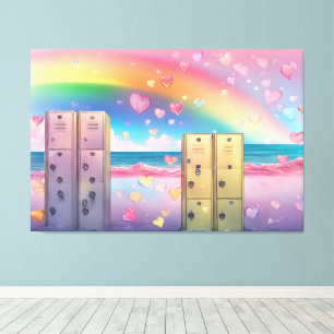 Regenbogen-Spinde AI-Kunst Leinwanddruck
