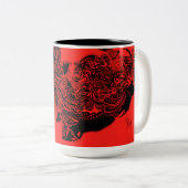 Regenbogen-Spinnen-Netz-Tassensammlung - Rot Zweifarbige Tasse (VorderseiteRechts)