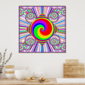 Regenbogen-Spiral-Diamant Poster (Küche)