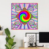 Regenbogen-Spiral-Diamant Poster (Heimbüro)