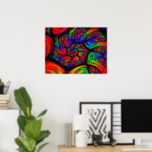 Regenbogen-Spiral-Fraktal Poster (Heimbüro)