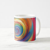 Regenbogen-Spirale des Glücks Viel Glück Kaffeetasse (VorderseiteRechts)