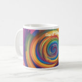 Regenbogen-Spirale des Glücks Viel Glück Kaffeetasse (Vorderseite Links)