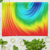 Regenbogen-Spirale Geschirrtuch (Gefaltet)