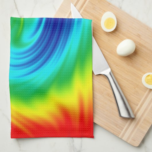 Regenbogen-Spirale Geschirrtuch (Viertel Falte)