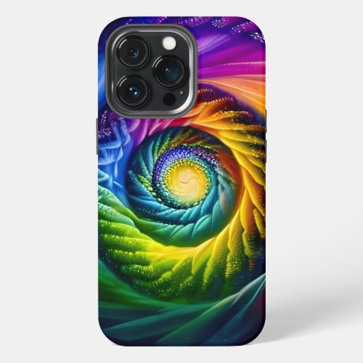 Regenbogen-Spirale nach außen iPhone Hülle (Hinten)