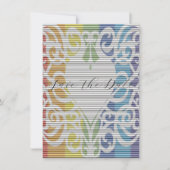 Regenbogen-Spitzen-Herz Save the Dates Date (Vorderseite)