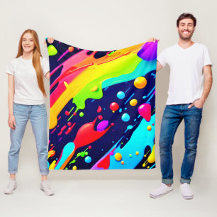 Regenbogen-Splash-Kunst Fleecedecke