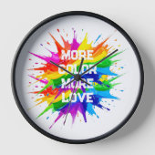 Regenbogen-Splash-Pride-Monat-Design Uhr (Vorderseite)
