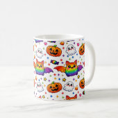 🦇🌈 Regenbogen-Spooky-Party-Crew Kaffeetasse (VorderseiteRechts)