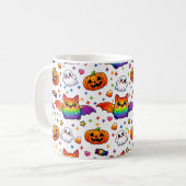 🦇🌈 Regenbogen-Spooky-Party-Crew Kaffeetasse (Vorderseite Links)