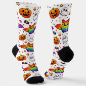 🌈🦇 Regenbogen-Spooky-Party-Crew Socken (Gewinkelt)